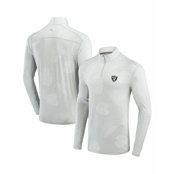 トッミーバハマ メンズ パーカー・スウェットシャツ アウター Men's Gray Las Vegas Raiders Delray Frond IslandZone Quarter-Zip Sweatshirt Gray