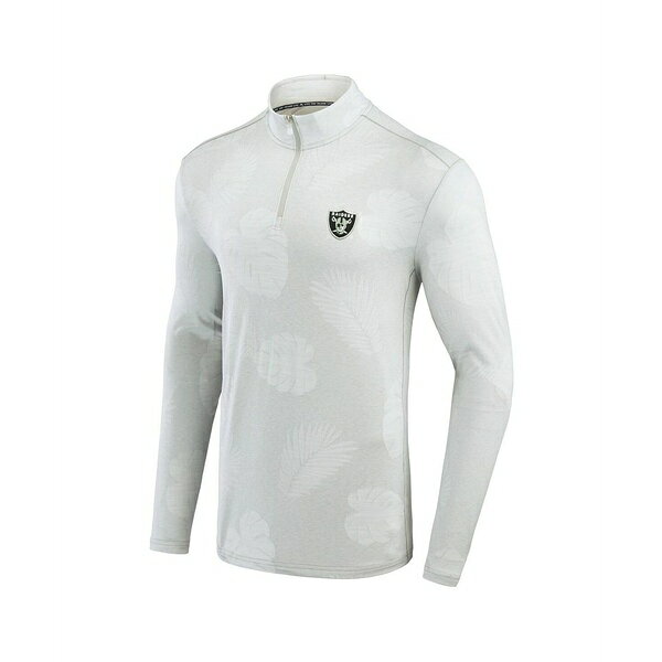 トッミーバハマ メンズ パーカー・スウェットシャツ アウター Men's Gray Las Vegas Raiders Delray Frond IslandZone Quarter-Zip Sweatshirt Gray