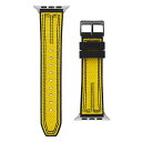 ゲス レディース 腕時計 アクセサリー Men's Yellow Nylon on Black Silicone band compatible with Apple 42mm, 43mm ,44mm watch Black(2)