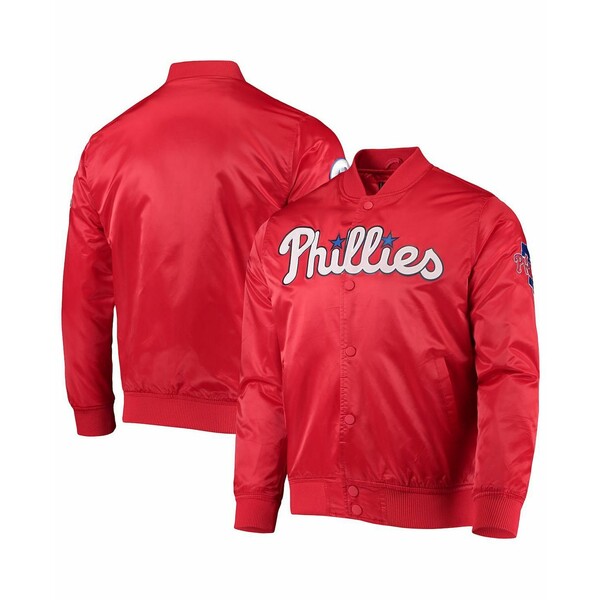 プロスタンダード メンズ ジャケット&ブルゾン アウター Men's Red Philadelphia Phillies Wordmark Satin Full-Snap Jacket Red