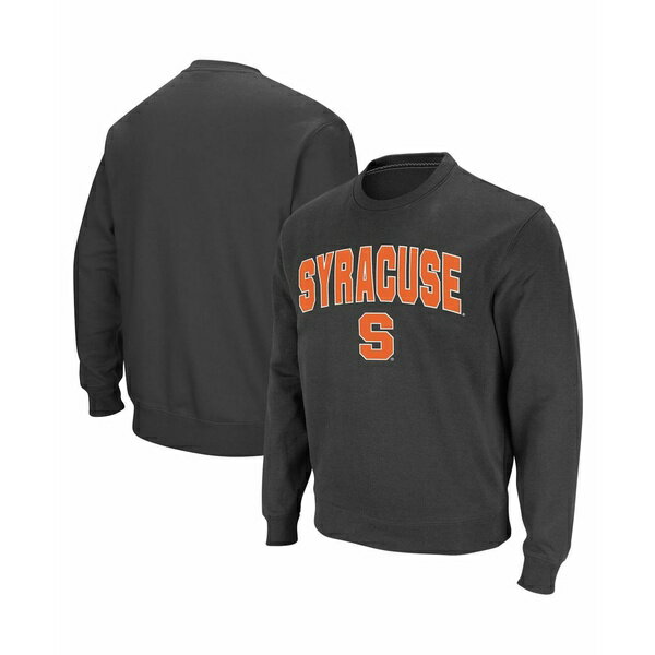 コロシアム メンズ パーカー・スウェットシャツ アウター Men's Syracuse Orange Arch & Logo Crew Neck Sweatshirt Charcoal
