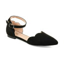 ジャーニーコレクション レディース サンダル シューズ Women's Lana Scalloped Edge Ankle Strap Flats Black(4)