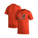 アディダス メンズ シャツ トップス Men's Orange Miami Hurricanes Fadeaway Basketball Pregame AEROREADY T-shirt Orange(4)