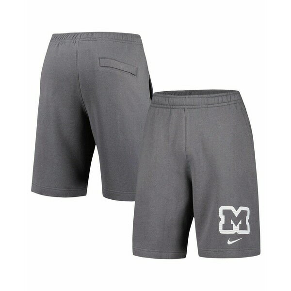ナイキ メンズ カジュアルパンツ ボトムス Men's Gray Michigan Wolverines Fleece Shorts Gray