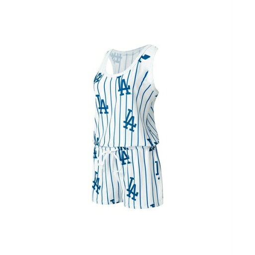 コンセプトスポーツ レディース ワンピース トップス Women's White Los Angeles Dodgers Reel Pinstripe Knit Romper White コンセプトスポーツ レディース ワンピース トップス Women's White Los Angeles Dodgers Reel Pinstripe Knit Romper White