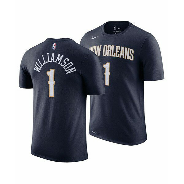 ナイキ メンズ シャツ トップス Men's Zion Williamson Navy New Orleans Pelicans 2019,2020 Name & Number Performance T-shirt Navy