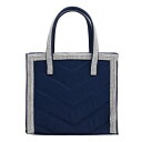 ニナ レディース ハンドバッグ バッグ Women's Chevron Quilted Satchel with Crystal Trim Handbag Navy(4)