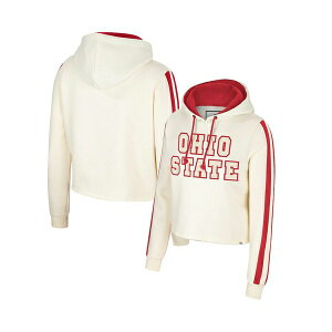 コロシアム レディース パーカー・スウェットシャツ アウター Women's Cream Ohio State Buckeyes Perfect Date Cropped Pullover Hoodie Cream