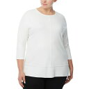 ジョーンズニューヨーク レディース カットソー トップス Plus Size Dolman-Sleeve Tunic NYC White(4)