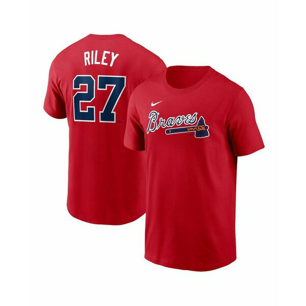 ファナティクス メンズ シャツ トップス Nike Men's Austin Riley Red Atlanta Braves Fuse Name Number T-Shirt Sportred
