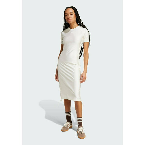アディダスオリジナルス レディース ワンピース トップス RUCHED 3-STRIPES CALIFORNIA - Jersey dress - cloud white