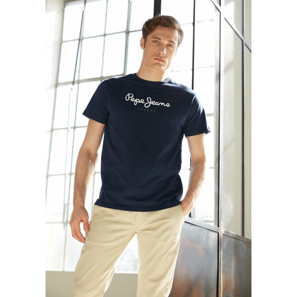 ペペジーンズ メンズ サンダル シューズ EGGO - Print T-shirt - dark blue