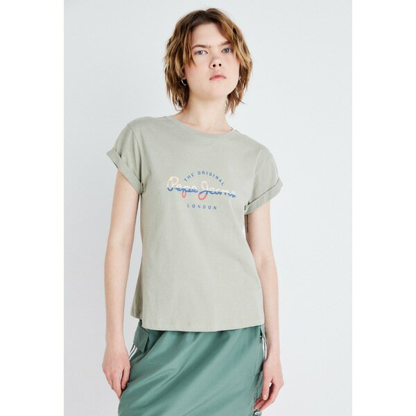 ペペジーンズ レディース Tシャツ トップス EVETTE - Print T-shirt - washed green