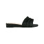 バンドリーノ レディース サンダル シューズ Women's Kaisley Ruffled Sliver-Tone Wedge Sandals Black