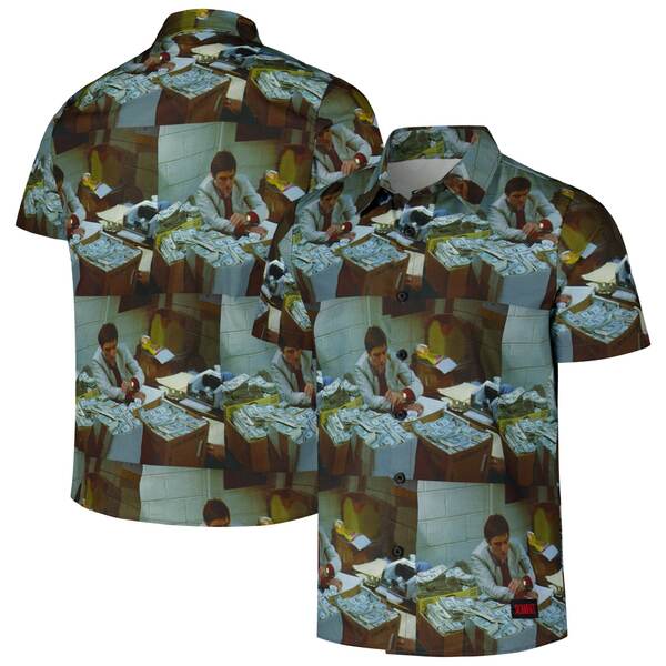 リーズン メンズ シャツ トップス Scarface Reason Unisex Money Woven ButtonUp Shirt Blue