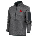 アンティグア レディース パーカー・スウェットシャツ アウター Boston Red Sox Antigua Women's Logo Fortune QuarterZip Pullover Jacket Heather Charcoal