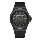 PlXR[ Y rv ANZT[ Men's Classic Black Silicone Watch 43mm Black