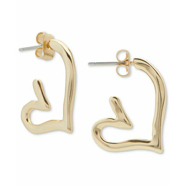 ラッキーブランド レディース ピアス＆イヤリング アクセサリー Gold-Tone Small Open Heart Hoop Earrings Gold