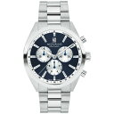 oh Y rv ANZT[ Men's Datron Swiss Quartz Chrono Silver Tone Stainless Steel Watch 40mm Silver-Tone