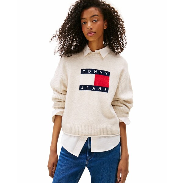 トミーヒルフィガー レディース ニット&セーター アウター Women's Melange-Flag Crewneck Sweater Anc..