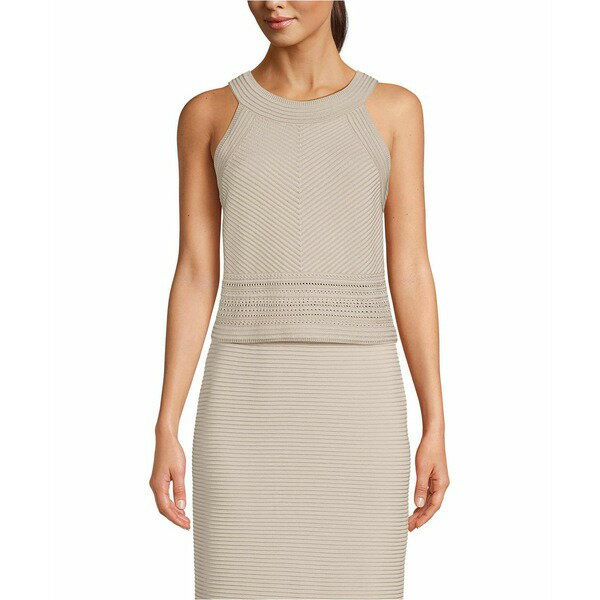 ランズエンド レディース ニット&セーター アウター Women's Gassed Cotton Pointelle Halter Top Swea..