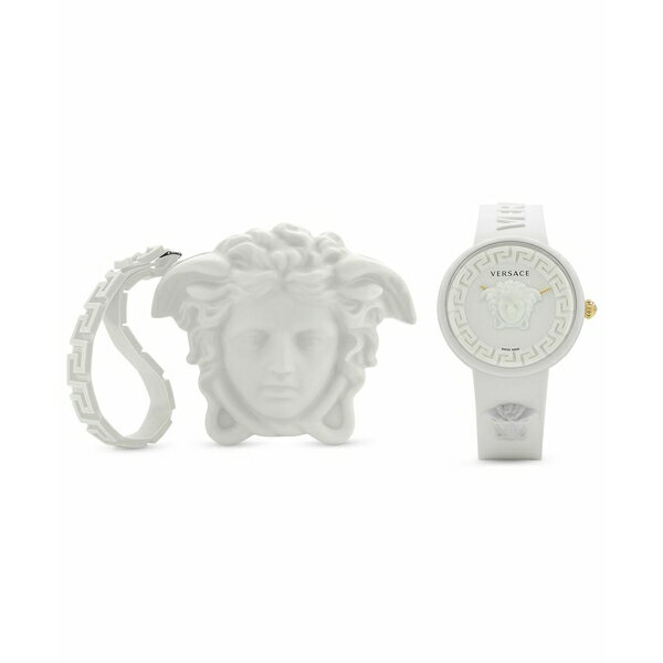 ヴェルサーチ レディース 腕時計 アクセサリー Women's Swiss Medusa Pop White Silicone Strap Watch 39mm White(2)