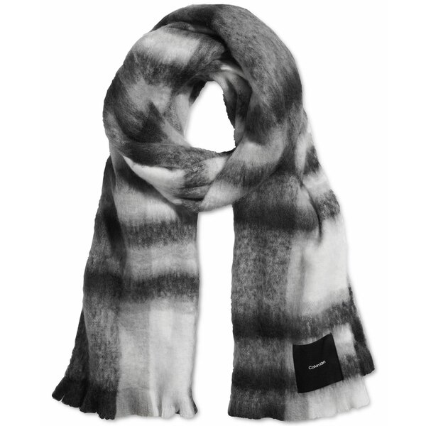 カルバンクライン レディース マフラー・ストール・スカーフ アクセサリー Women's Oversized Plaid Blanket Scarf Black