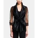 アドリアナ パペル レディース ジャケット&ブルゾン アウター Organza Wrap Jacket Black(4)
