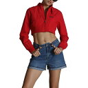 メンバーズオンリー レディース ジャケット&ブルゾン アウター Women's Mini Cropped Racer Jacket Red