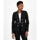 タハリエーエスエル レディース ジャケット&ブルゾン アウター Women's Ponte Faux Double-Breasted Jacket Black(4)