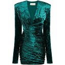 アレクサンドル・ボーティエ レディース ワンピース トップス Green Crushed Velvet Minidress Verde