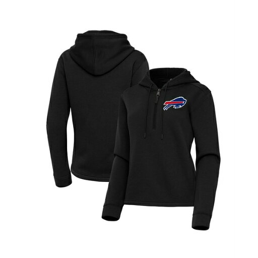 アンティグア レディース カットソー トップス Women's Black Buffalo Bills Contemporary Quarter-Zip Hoodie Black アンティグア レディース カットソー トップス Women's Black Buffalo Bills Contemporary Quarter-Zip Hoodie Black