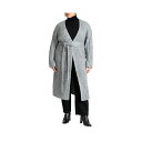 エロクイ レディース ニット&セーター アウター Plus Size Long Belted Cardigan Charcoal gray