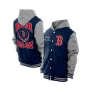 ニューエラ メンズ ジャケット&ブルゾン アウター Men's Navy Boston Red Sox Throwback Prep Full-Snap Hoodie Jacket Navy