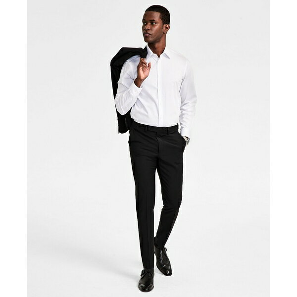 カルバンクライン メンズ カジュアルパンツ ボトムス Men's Skinny-Fit Wool Blend Suit Pants Black