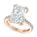 バッジェリーミシュカ レディース リング アクセサリー Certified Lab Grown Diamond Radiant Hidden Halo Enga...