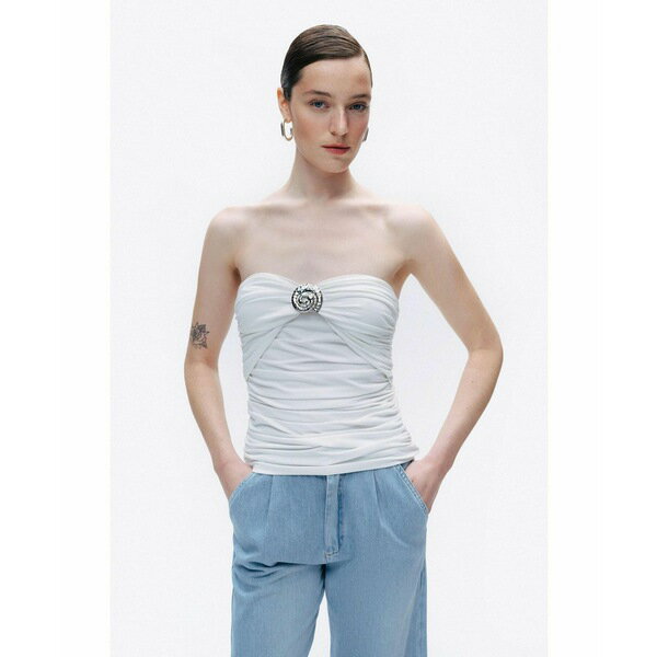 ノクチューン レディース カットソー トップス Women's Oyster Accessory Blouse Open white