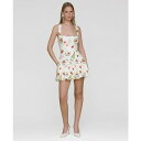 アベックレフィレ レディース ワンピース トップス Women's Printed Drop-Waist Flounce Romper Dress Ivory Tabletop Print