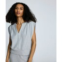 ケネスコール レディース カットソー トップス Women's Pleated-Shoulder Split-Neck Tank Top Light Heather Grey(4)