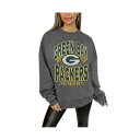 ゲームデイ レディース カットソー トップス Women's Charcoal Green Bay Packers Long Weekend Premium Fleece Drop Shoulder Pullover Sweatshirt Charcoal(4)
