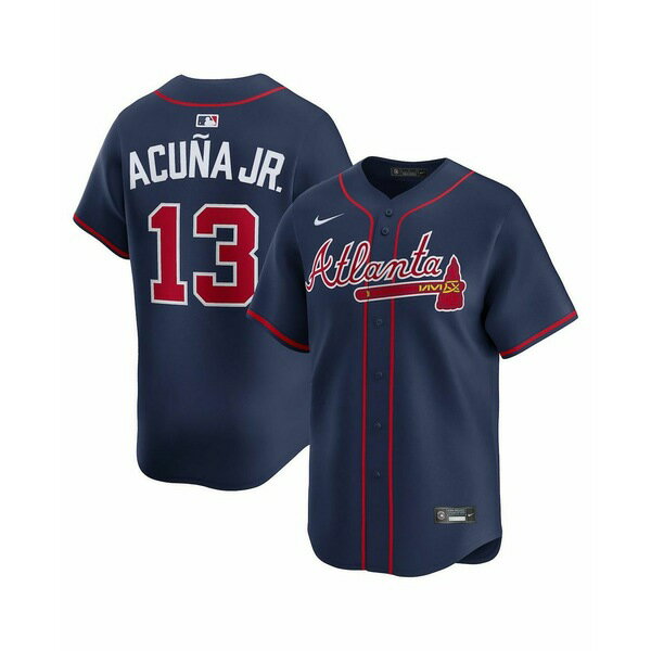ナイキ メンズ シャツ トップス Men's Ronald Acuna Jr. Navy Atlanta Braves Alternate Limited Jersey Navy