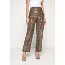 ヤス レディース カジュアルパンツ ボトムス YASSNAKI PANT - Leather trousers - brown