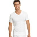 ジョッキー メンズ シャツ トップス Men's Big & Tall Classic Tagless V-Neck Undershirt 2-pack Diamond White(4)