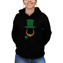 エルエーポップアート レディース パーカー・スウェットシャツ アウター Women's Leprechaun Word Art Hooded Sweatshir...