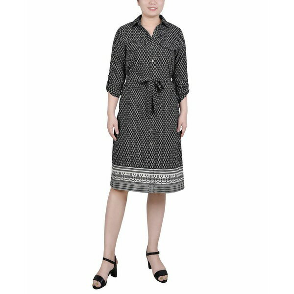 ˥塼衼쥯 ǥ ԡ ȥåץ Women's 3/4 Roll Tab Sleeve Belted Shirt...