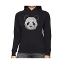 エルエーポップアート レディース パーカー・スウェットシャツ アウター Women's Word Art Hooded Sweatshirt -Panda Bl...