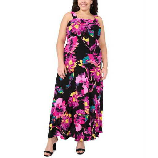 ヴィンスカムート レディース ワンピース トップス Plus Size Sleeveless Square-Neck Tiered Maxi Dress Rich Black ヴィンスカムート レディース ワンピース トップス Plus Size Sleeveless Square-Neck Tiered Maxi Dress Rich Black