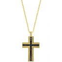 エフィー コレクション レディース ネックレス・チョーカー・ペンダントトップ アクセサリー EFFY Men's Black Spinel Square Cro...