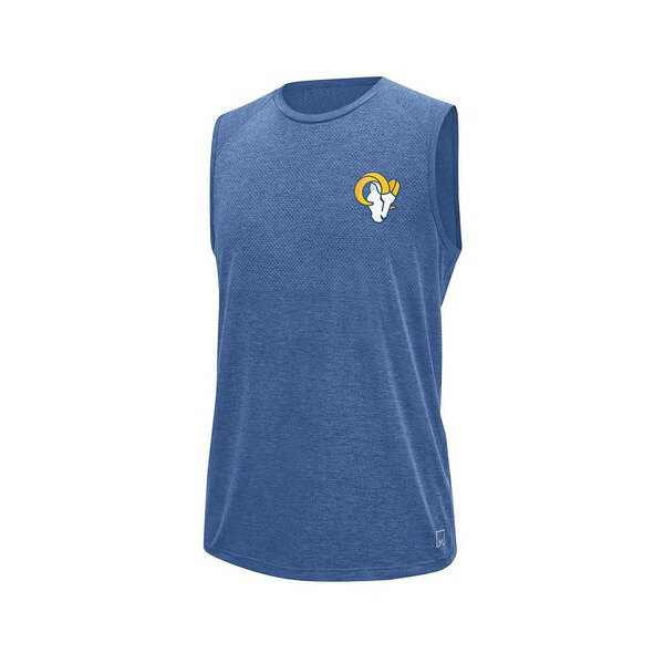 エムエスエックスバイミカエルストラハン メンズ シャツ トップス Men's Royal Los Angeles Rams Warm Up Sleeveless T-shirt Royal