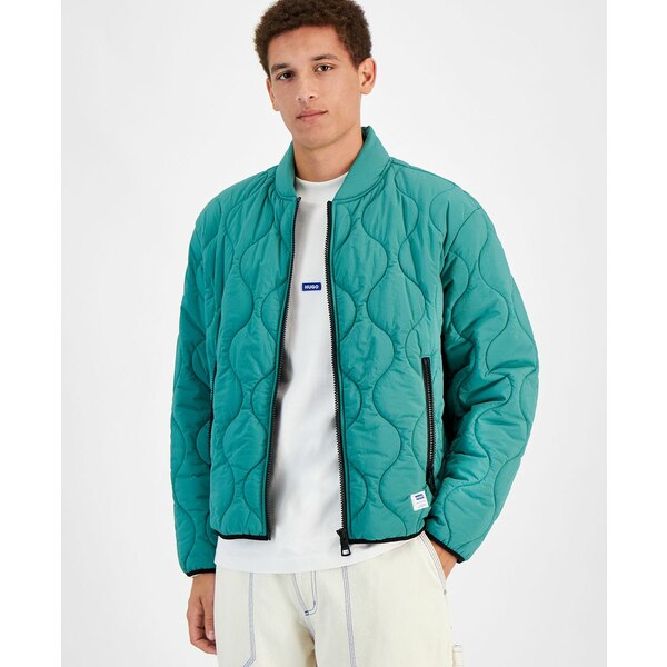 ヒューゴボス メンズ ジャケット&ブルゾン アウター Men's Boho Water-Repellent Puffer Jacket Green